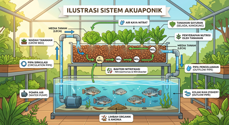 Apakah Nutrisi AB-Mix Aman untuk Ikan? Analisis Dampak dan Solusi Sistem Akuaponik - CV GOODPLANT Indonesia Ilustrasi Akuaponik